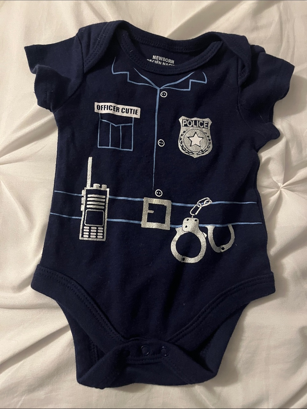 Navy 'Officer Cutie' Police-Themed Baby Bodysuit